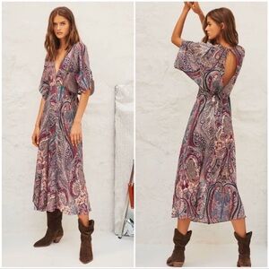 BA&SH -  Bee Paisley Rose Lady Dress -  Sz 1 EUR/Sz S (4) USA